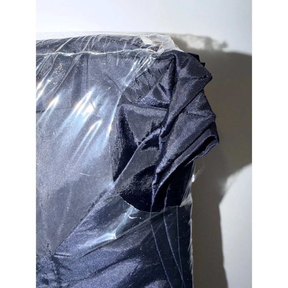Pacific Designs Shadow Box King Pillow Shams Set Navy Blue Quilted 3pc NEW